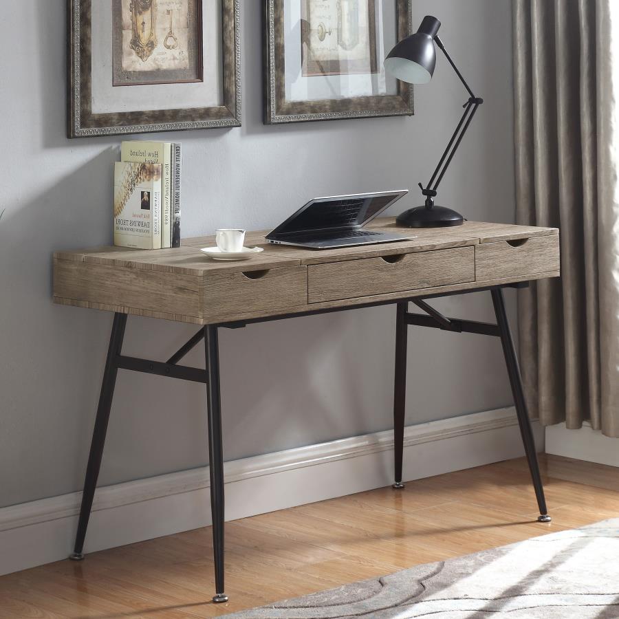 Rafael 1-drawer Writing Desk Rustic Driftwood