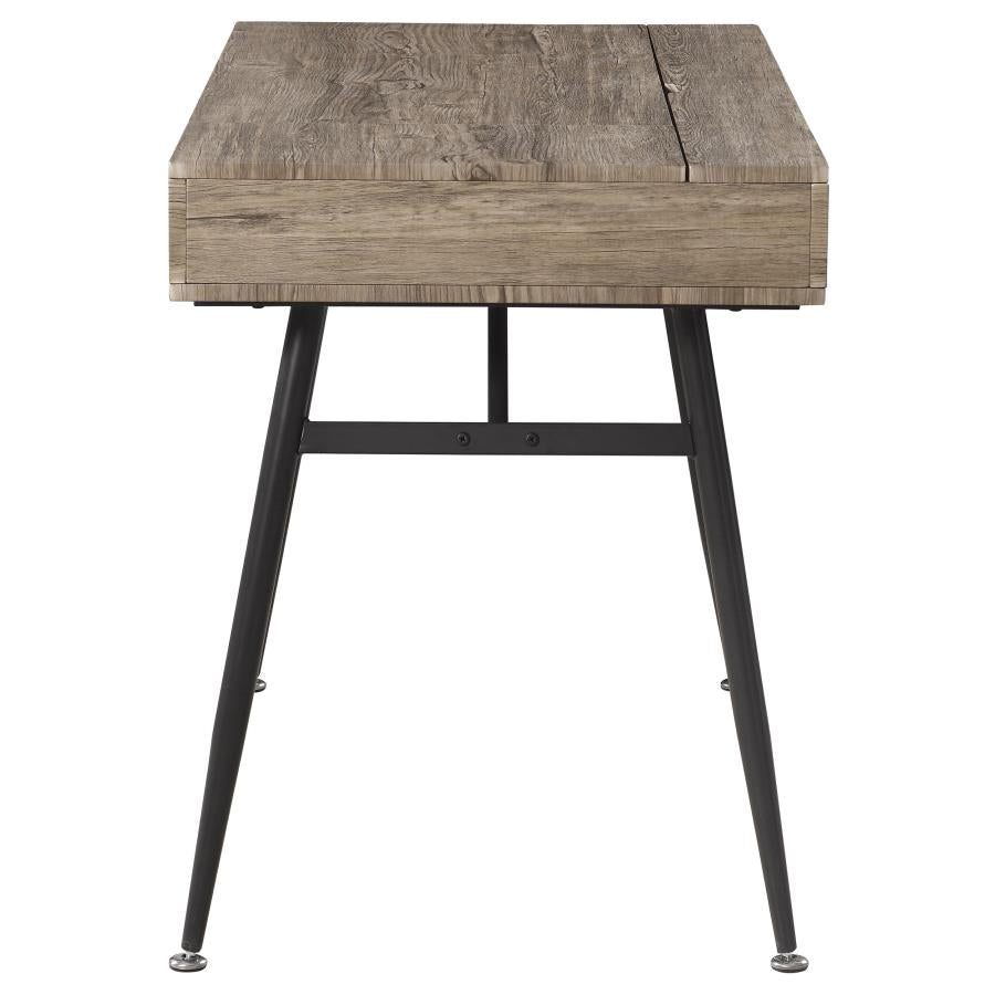 Rafael 1-drawer Writing Desk Rustic Driftwood