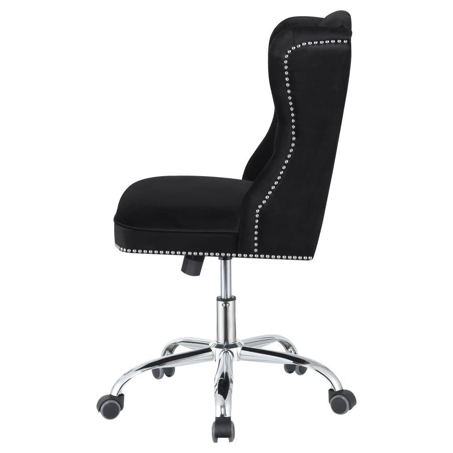 Julius Upholstered Tufted Office Chair Black and Chrome