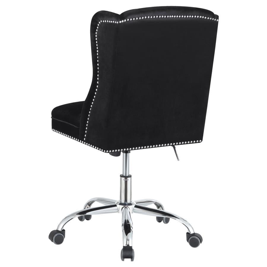 Julius Upholstered Tufted Office Chair Black and Chrome