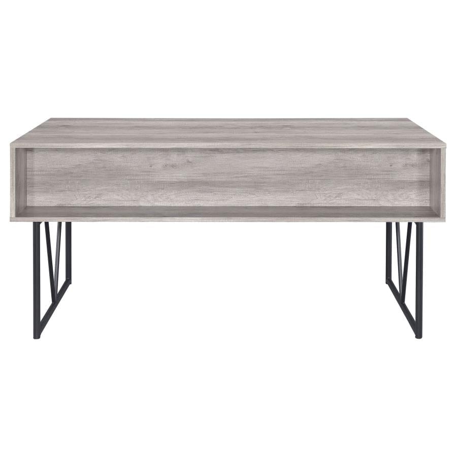 Analiese 4-drawer Writing Desk Grey Driftwood