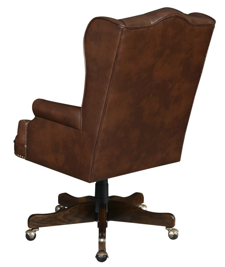 Adjustable Height Office Chair Brown and Dark Cherry