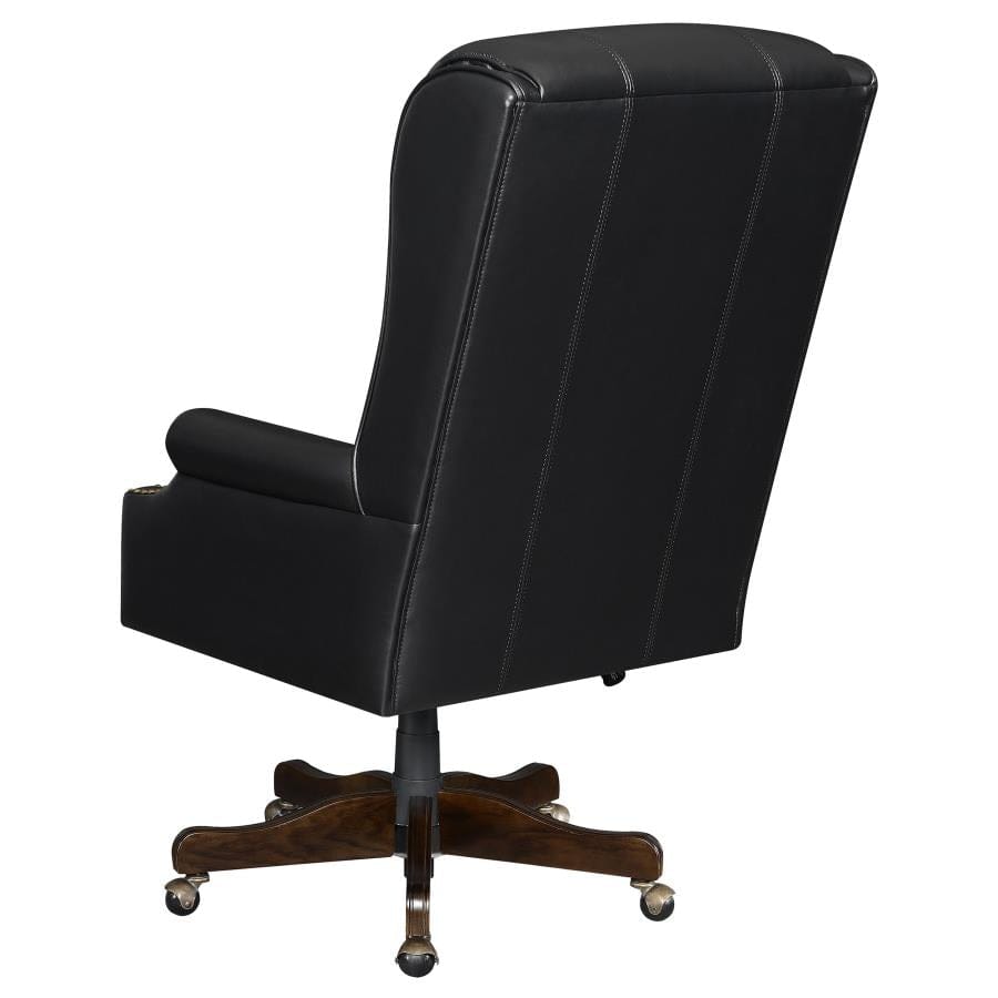 Upholstered Office Chair with Casters Black and Dark Cherry