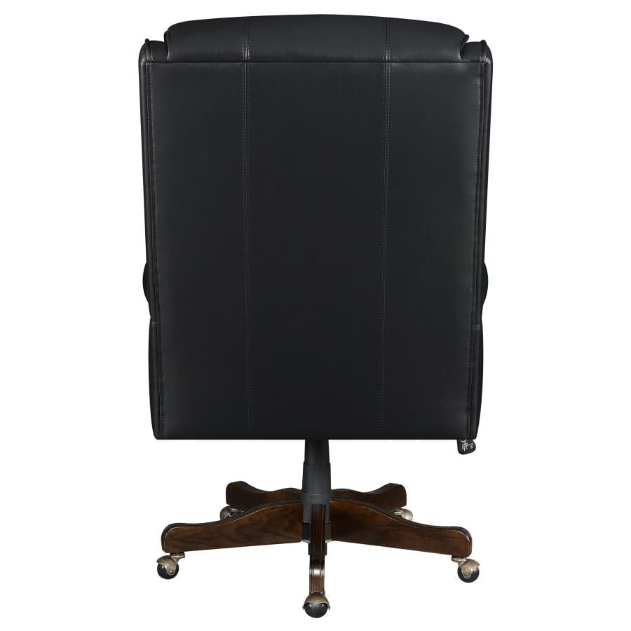 Upholstered Office Chair with Casters Black and Dark Cherry