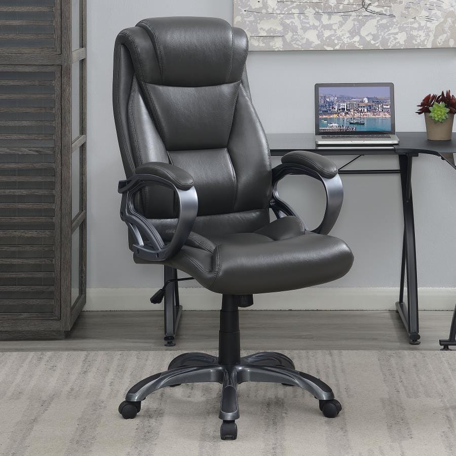 Upholstered High Back Office Chair Grey