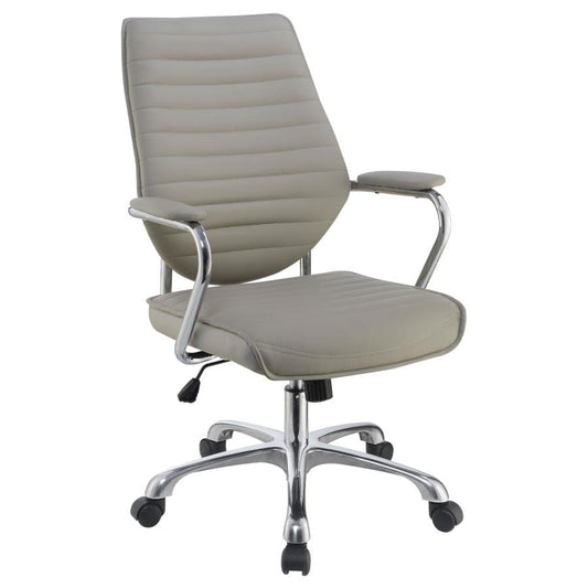 High Back Office Chair Taupe and Chrome