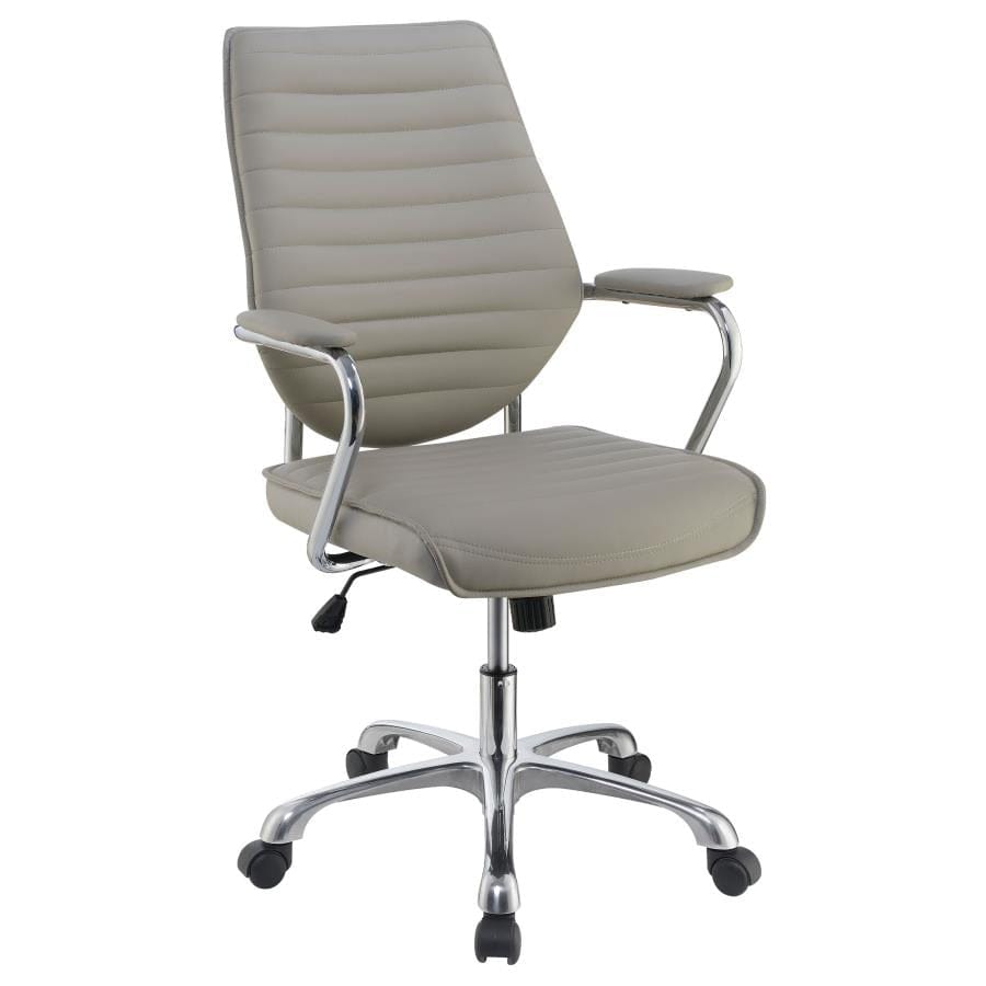 High Back Office Chair Taupe and Chrome
