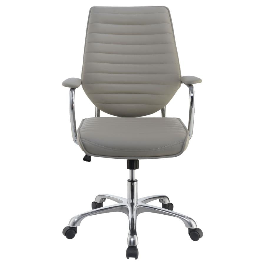 High Back Office Chair Taupe and Chrome