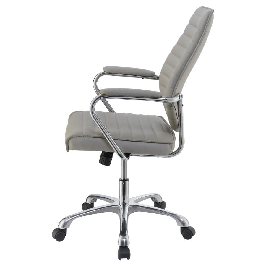 High Back Office Chair Taupe and Chrome