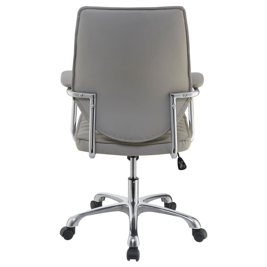 High Back Office Chair Taupe and Chrome