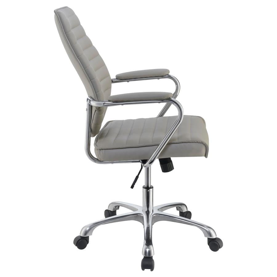 High Back Office Chair Taupe and Chrome