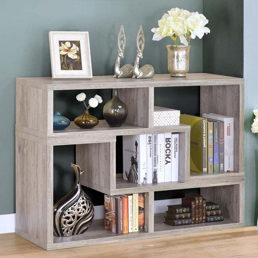 Velma Convertable Bookcase and TV Console Grey Driftwood