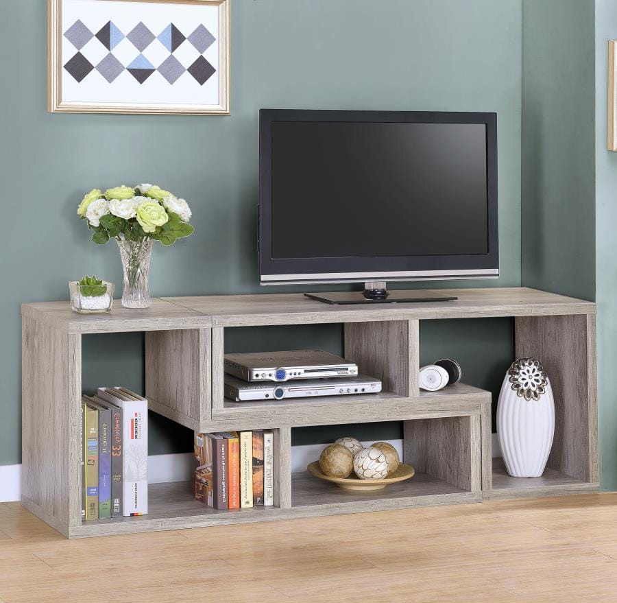 Velma Convertable Bookcase and TV Console Grey Driftwood