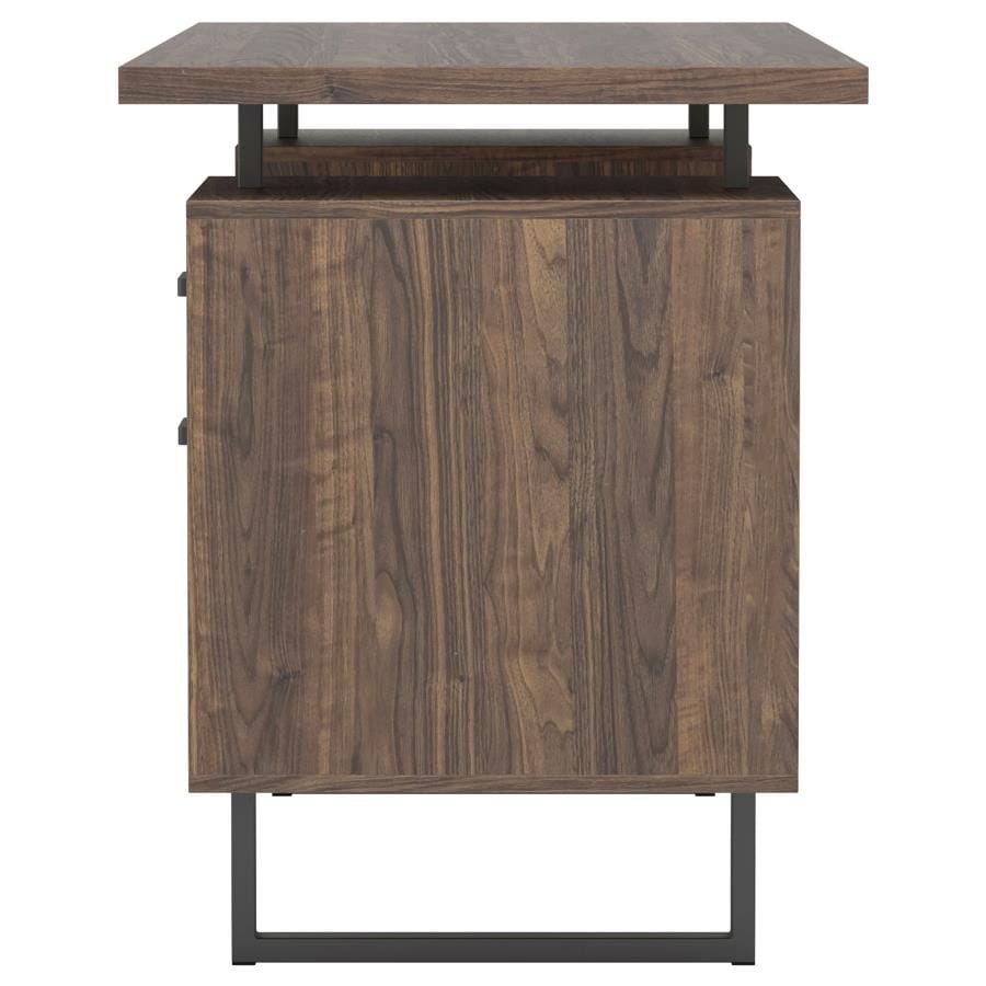 Lawtey Floating Top Office Desk Aged Walnut