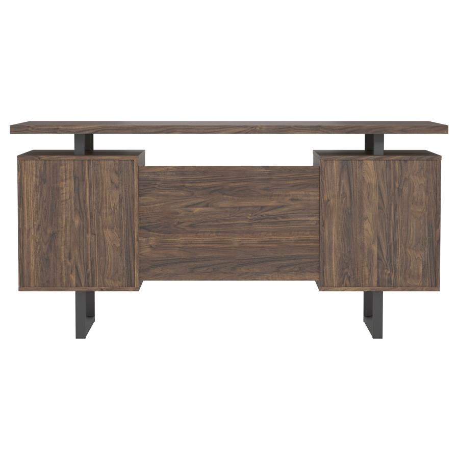 Lawtey Floating Top Office Desk Aged Walnut