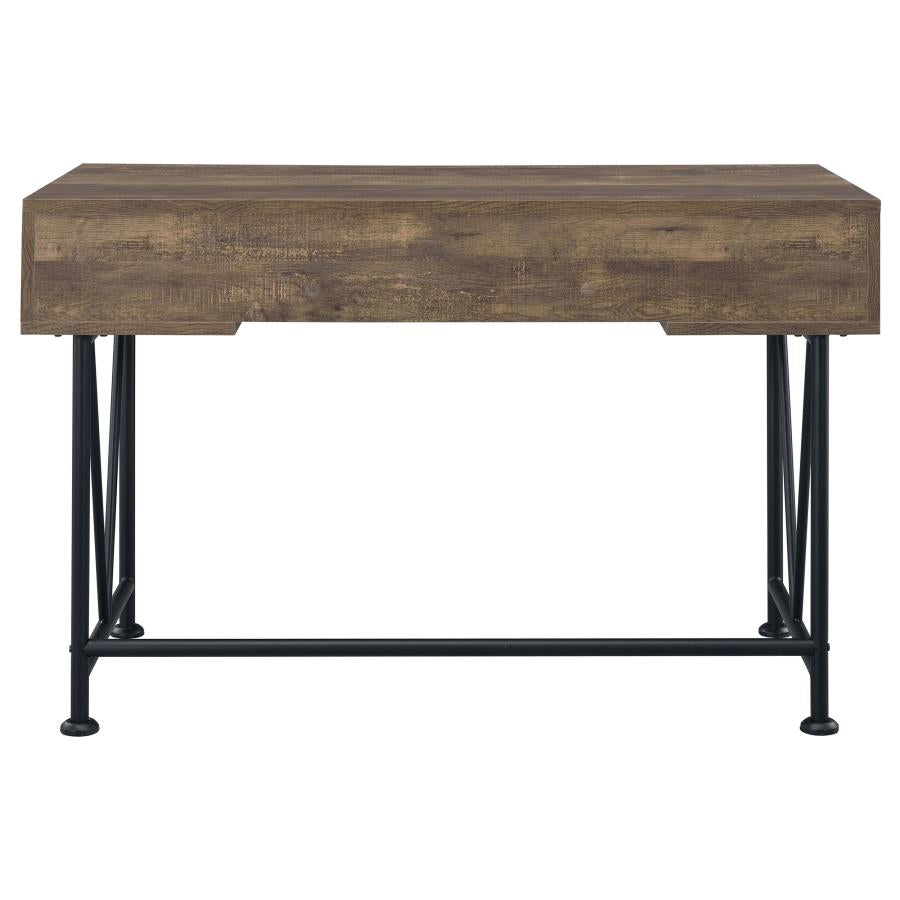 Analiese 3-drawer Writing Desk Rustic Oak and Black