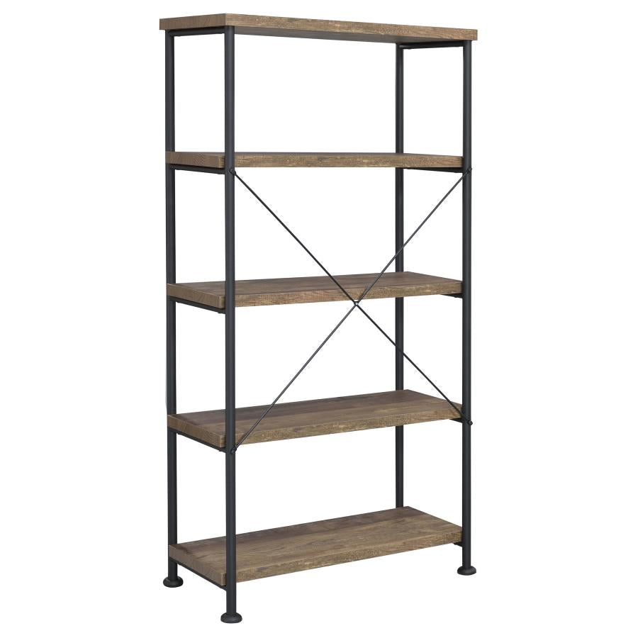 Analiese 4-shelf Bookcase Rustic Oak