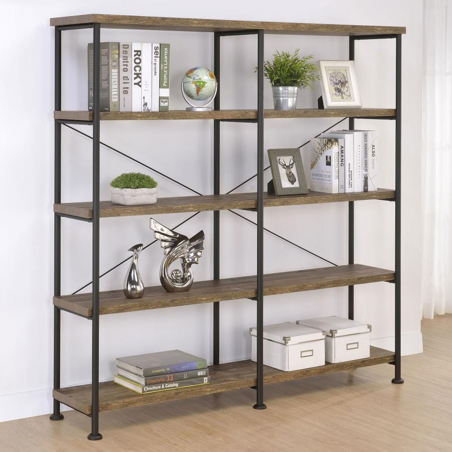 Analiese 4-shelf Open Bookcase Rustic Oak