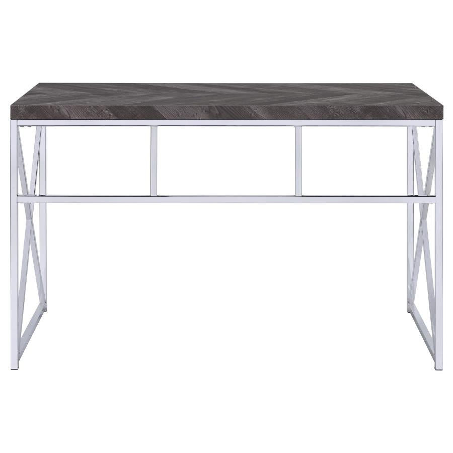 Grimma Writing Desk Rustic Grey Herringbone