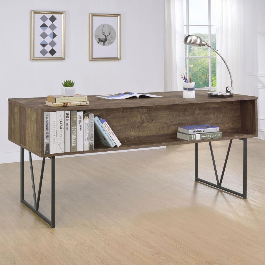 Analiese 4-drawer Writing Desk Rustic Oak