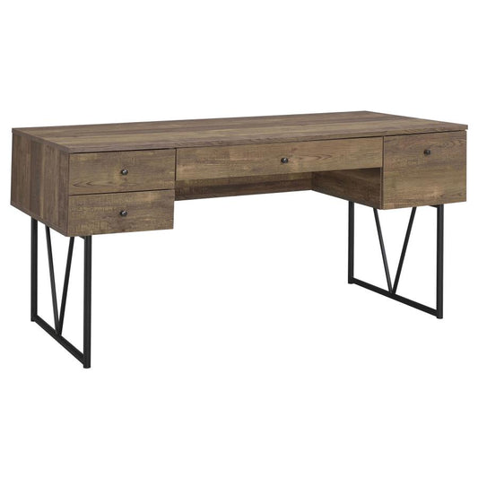 Analiese 4-drawer Writing Desk Rustic Oak