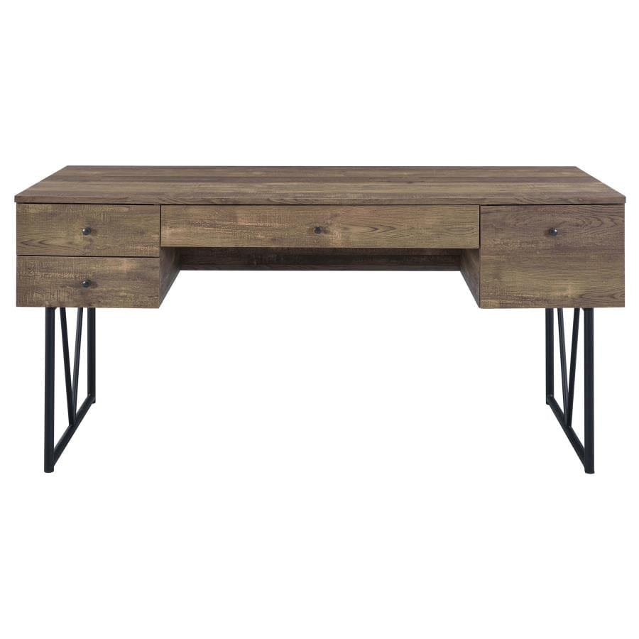 Analiese 4-drawer Writing Desk Rustic Oak