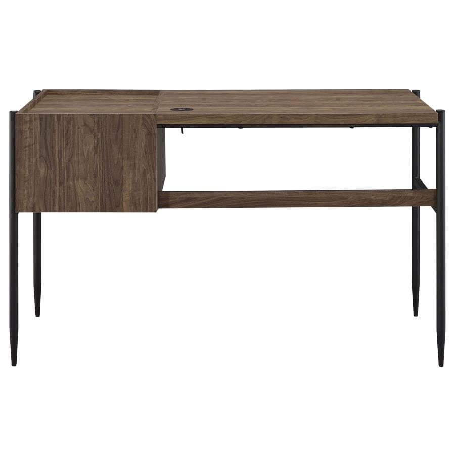 Laxton 2-drawer Writing Desk with Outlet Aged Walnut