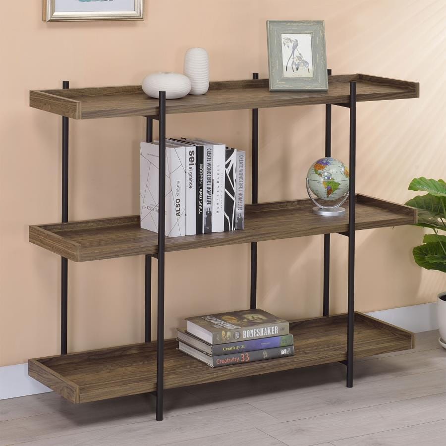 Laxton 3-shelf Bookcase Aged Walnut