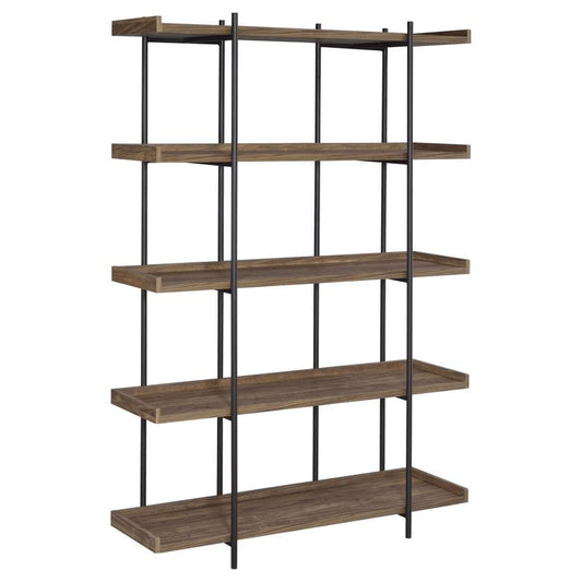 Laxton 5-shelf Bookcase Aged Walnut