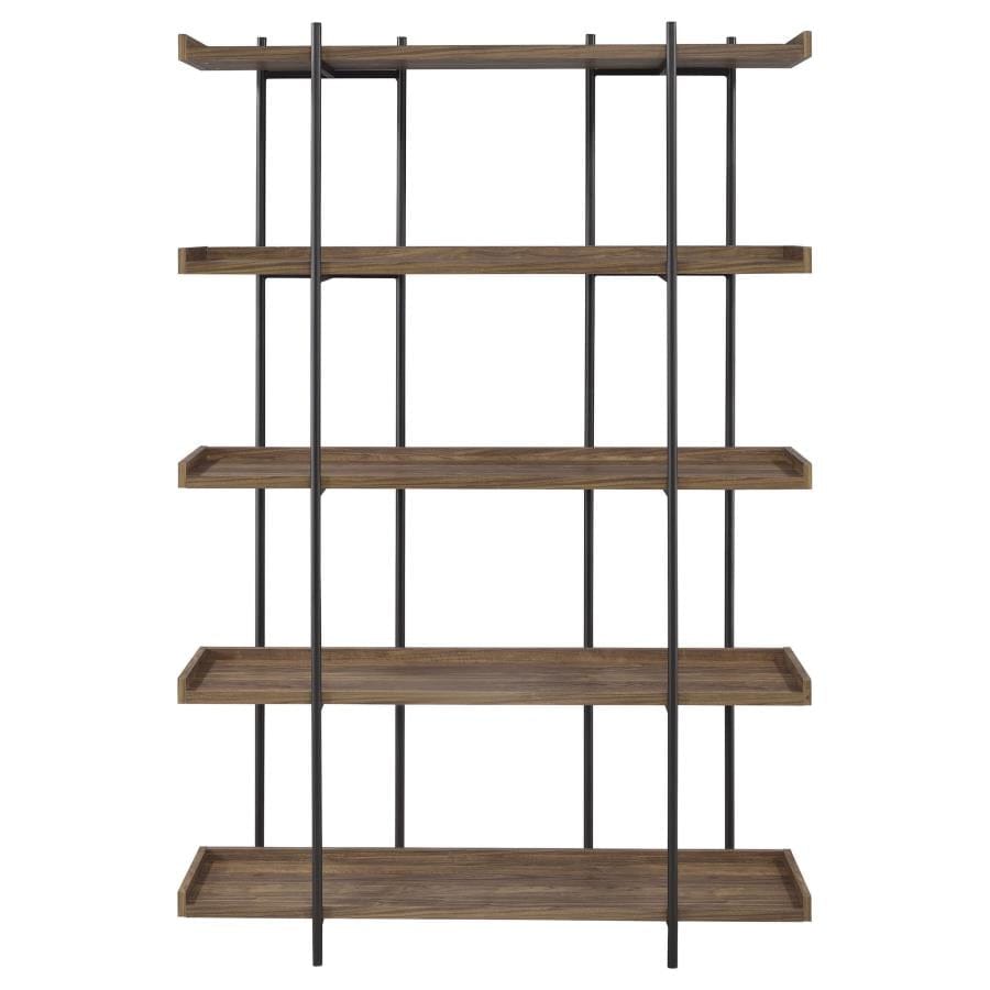 Laxton 5-shelf Bookcase Aged Walnut