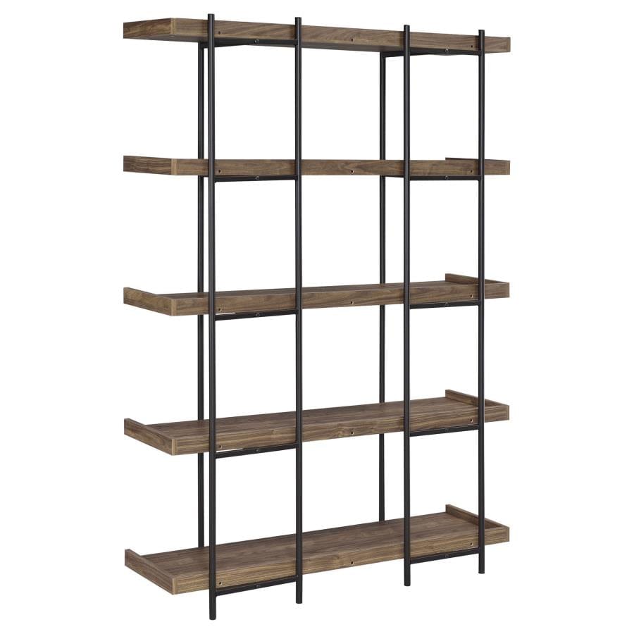 Laxton 5-shelf Bookcase Aged Walnut