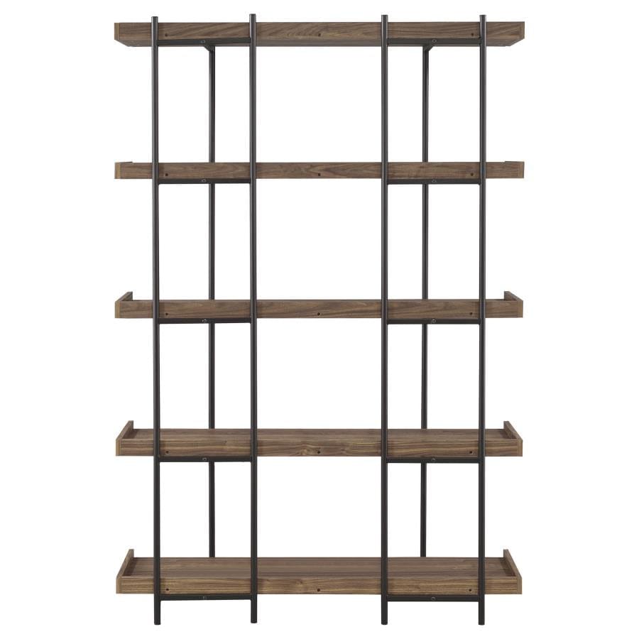 Laxton 5-shelf Bookcase Aged Walnut