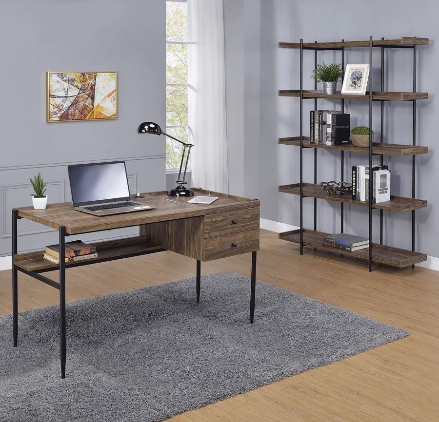 Laxton 5-shelf Bookcase Aged Walnut