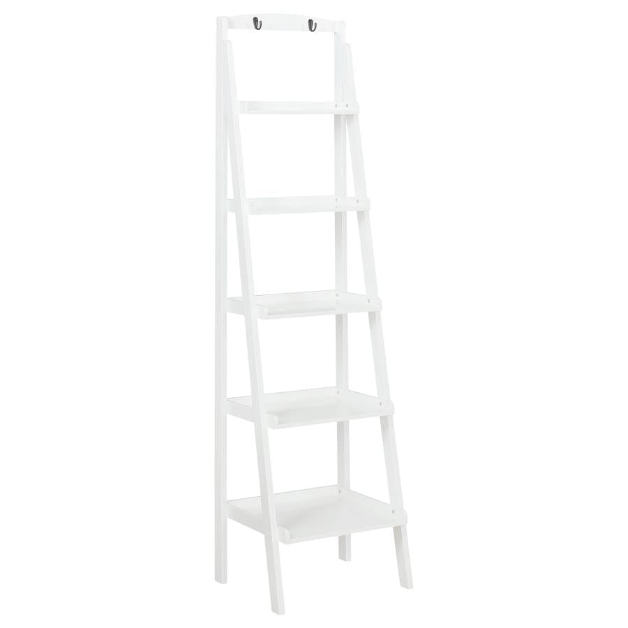 Trevor 5-tier Ladder Bookcase White