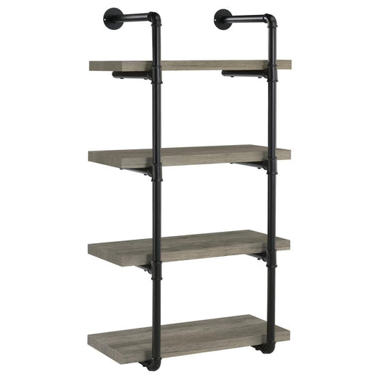 Elmcrest 24-inch Wall Shelf Black and Grey Driftwood