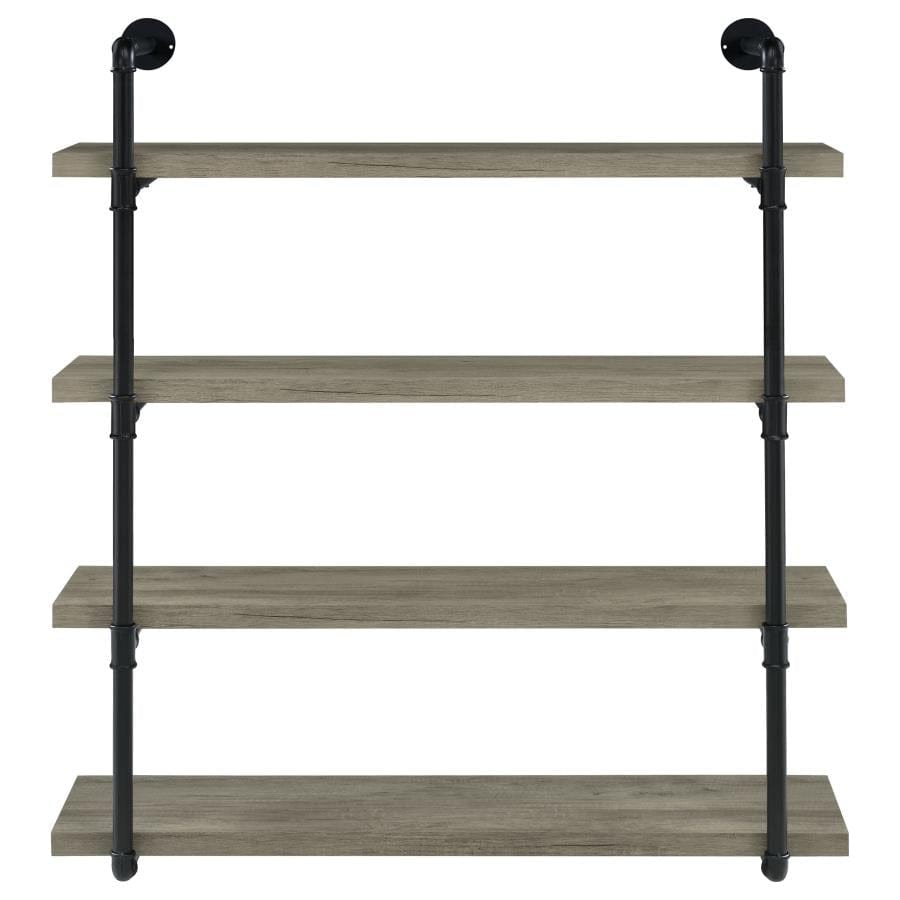 Elmcrest 40-inch Wall Shelf Black and Grey Driftwood