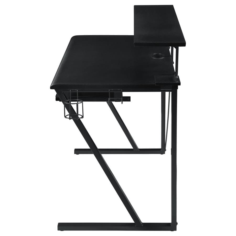 Tech Spec Tech Spec Gaming Desk with Cup Holder Gunmetal