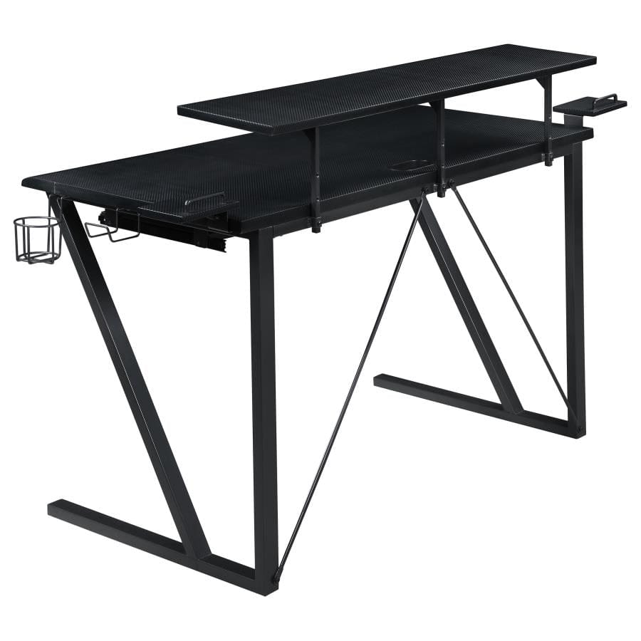 Tech Spec Tech Spec Gaming Desk with Cup Holder Gunmetal