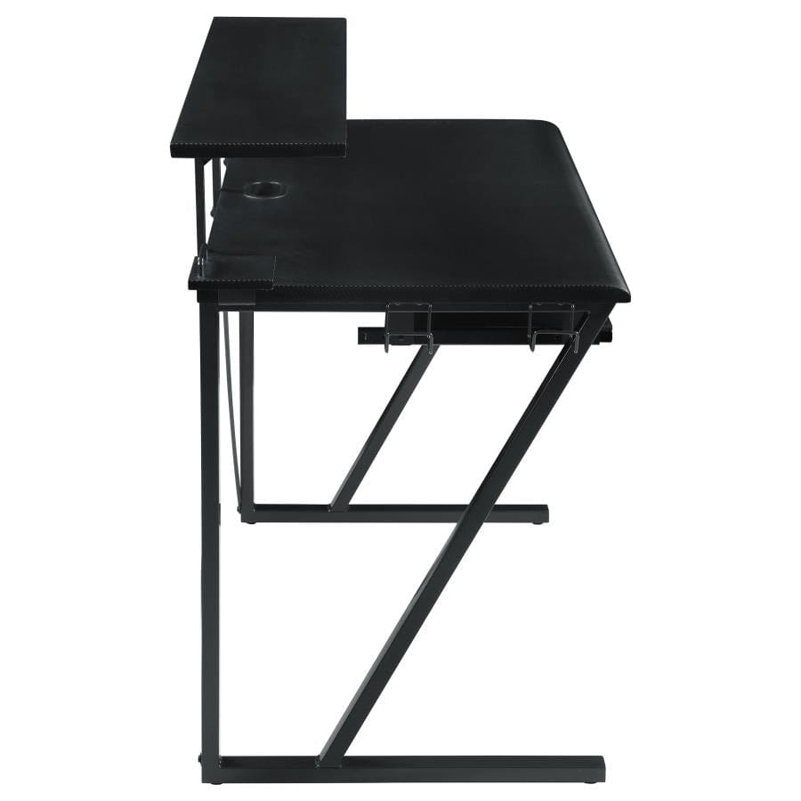 Tech Spec Tech Spec Gaming Desk with Cup Holder Gunmetal