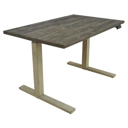 Myers Adjustable Height Standing Desk Weathered Pine and Antique Ivory