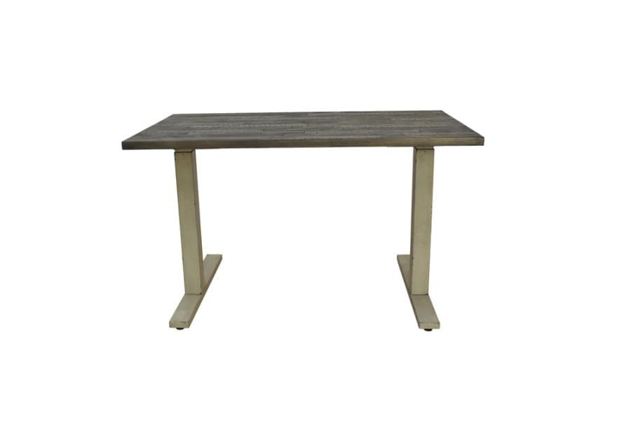 Myers Adjustable Height Standing Desk Weathered Pine and Antique Ivory