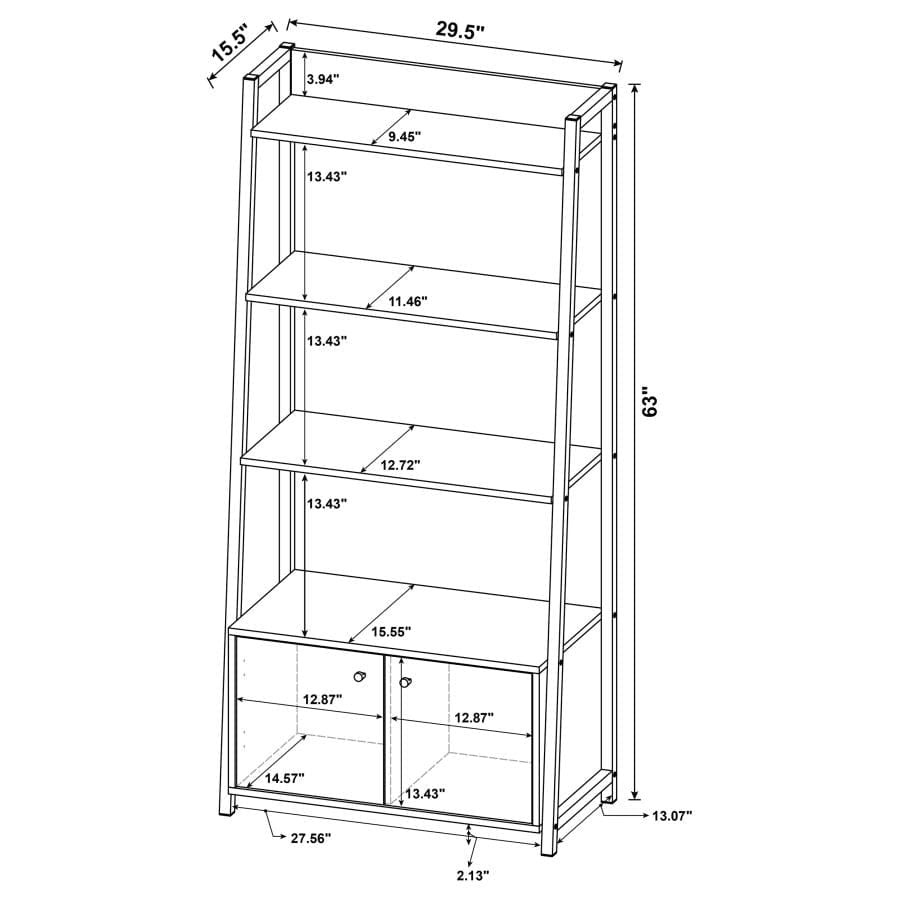 Jacksonville 3-piece Bookcase with Cabinet Aged Walnut