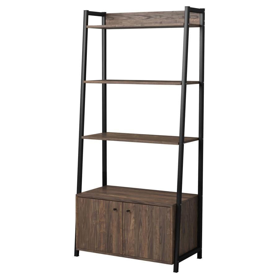 Jacksonville Bookcase with 2-door Cabinet Aged Walnut