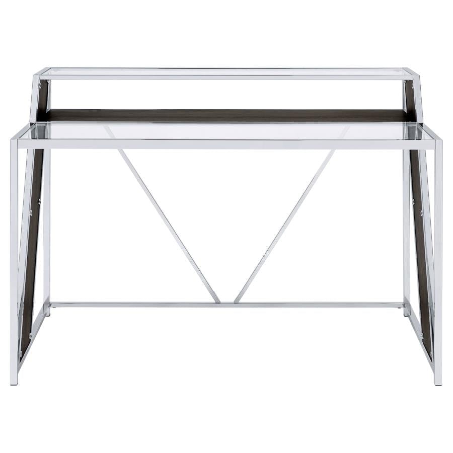 Alamosa Glass Top Writing Desk Chrome