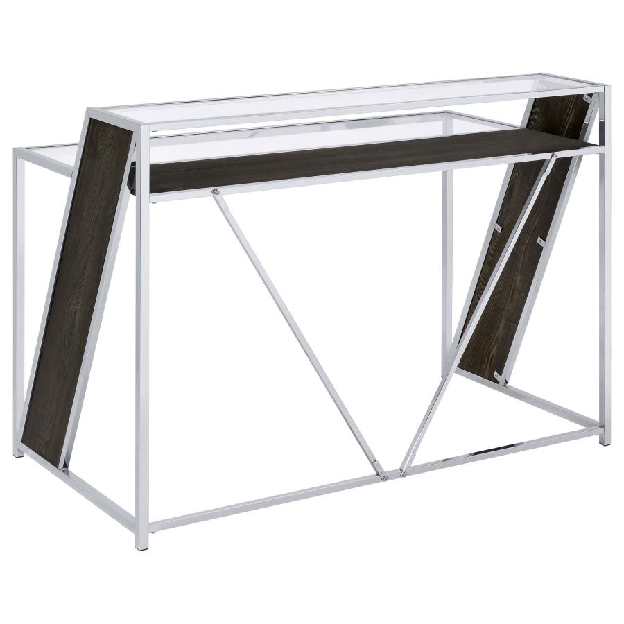 Alamosa Glass Top Writing Desk Chrome