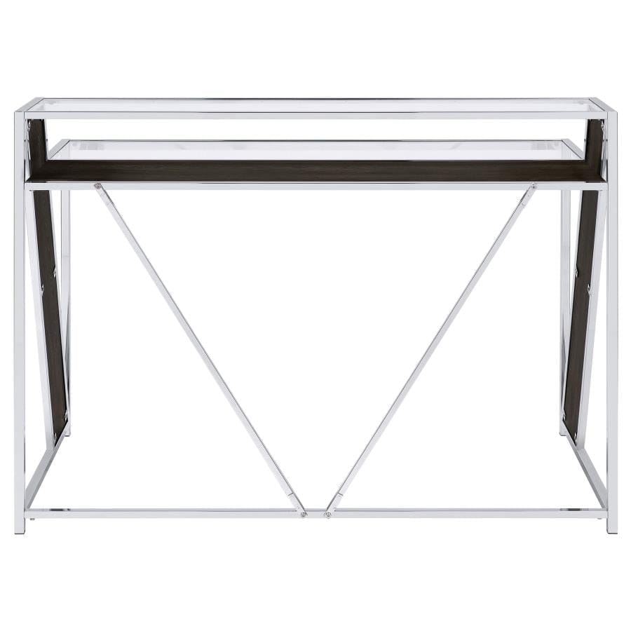 Alamosa Glass Top Writing Desk Chrome