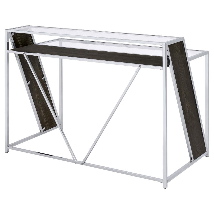 Alamosa Glass Top Writing Desk Chrome