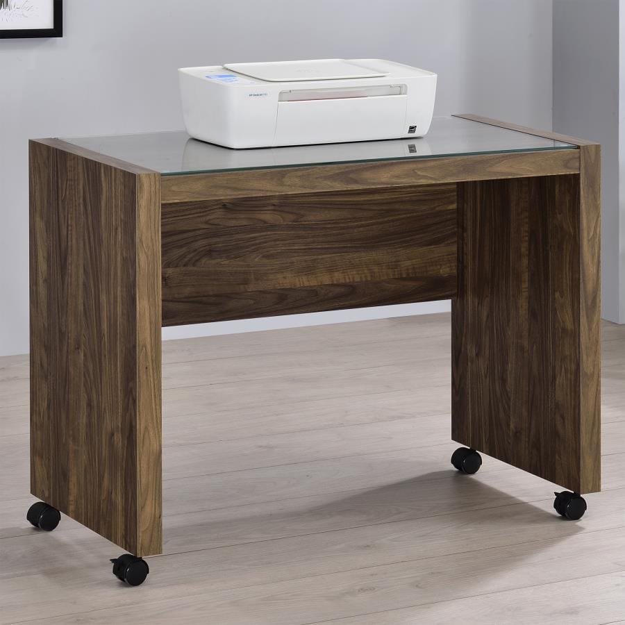 Luetta Rectangular Mobile Return with Casters Aged Walnut