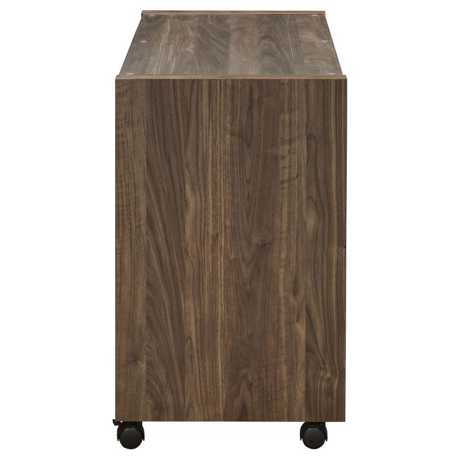 Luetta Rectangular Mobile Return with Casters Aged Walnut