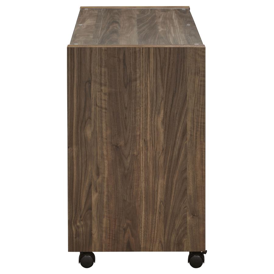 Luetta Rectangular Mobile Return with Casters Aged Walnut